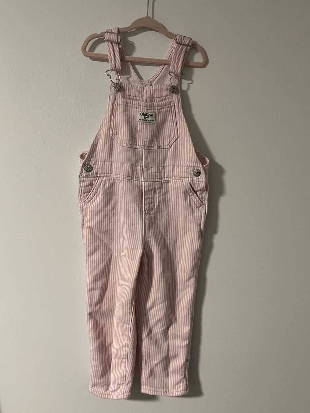 Oshkosh Pink & White Striped Overalls